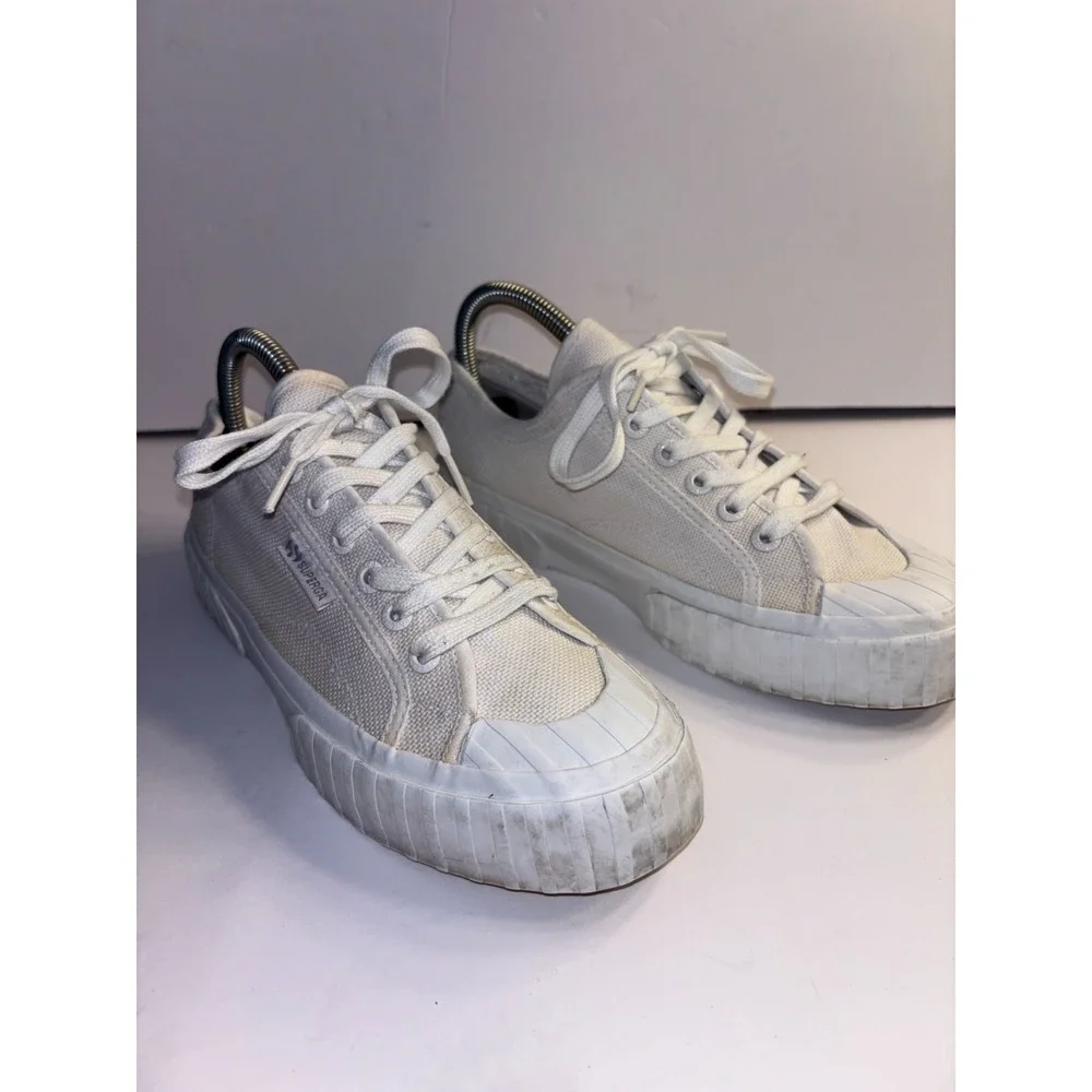 Superga‎ 2630 Cotu Platform Sneakers Womens EU 39 US 6.5  White Canvas Athletic